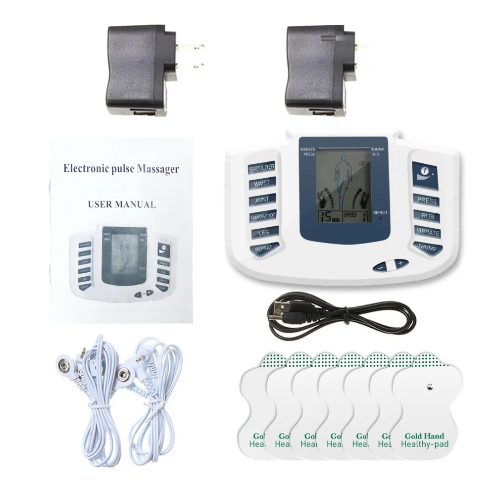 MQFORU терапевтический массажер 16 подушечек электрический стимулятор для всего тела Расслабляющий массажер для мышечной терапии с ЖК-экраном импульсный акупунктура