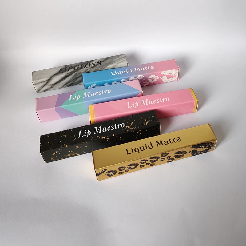 

Multiple styles Lipstick Tube Lip Glaze Packaging Paper Box Craft Gift Paperboard Boxes for Valve Tubes 2x2x12cm