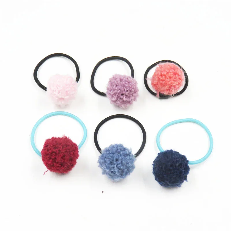 

10PCS/LOT small Hairball Elastic Hair Bands For Girls Bohemian Headband Scrunchy Korean Fashion Kids Hair Accessories For Women