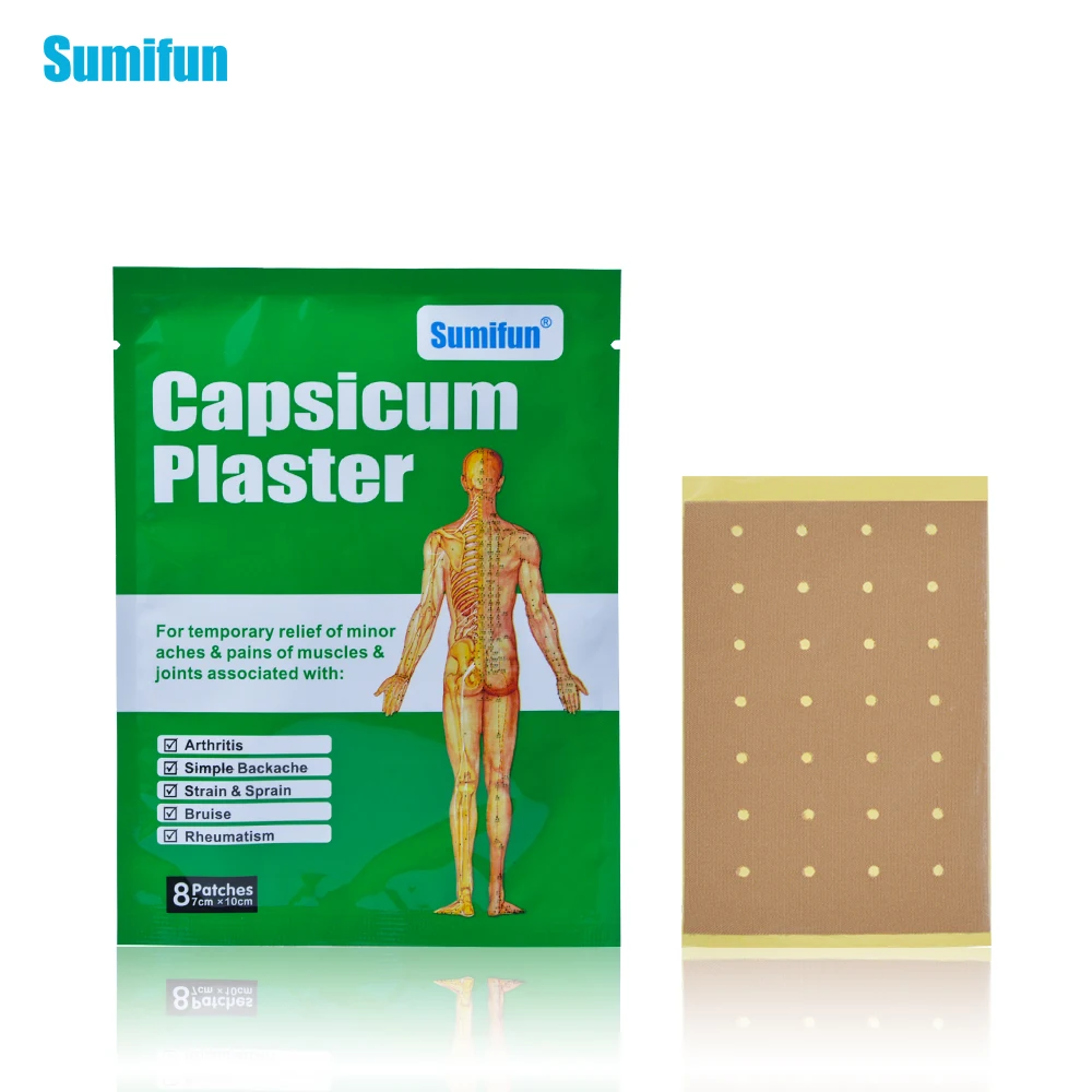 Sumifun 8 шт./пакет Capsicumplaster напряжение мышц и растяжений и боли в спине совместных Pacth Здравоохранение гипса K02001