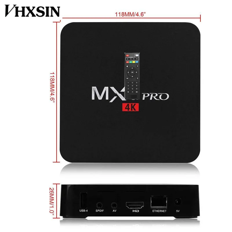 Vhxsin MX Pro КД-плейер Android 7 1 ТВ коробка Allwinner h3 4 ядра ГБ/8 ГБ H. 265 K 1080i/P | Электроника