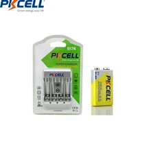 PKCELL 9V 250mAh аккумуляторная батарея превосходный MN1604 6F22 E22 MN1604 522 аккумулятор с 9 v зарядное устройство US/EU вилка