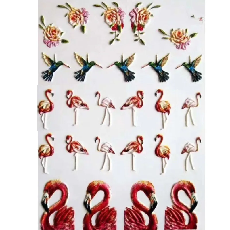 1 шт 3D акриловая Выгравированная наклейка с цветком для ногтей Роза кленовый лист десертные Водные Наклейки для ногтей модные эмаистичные наклейки для ногтей водная горка - Цвет: 4