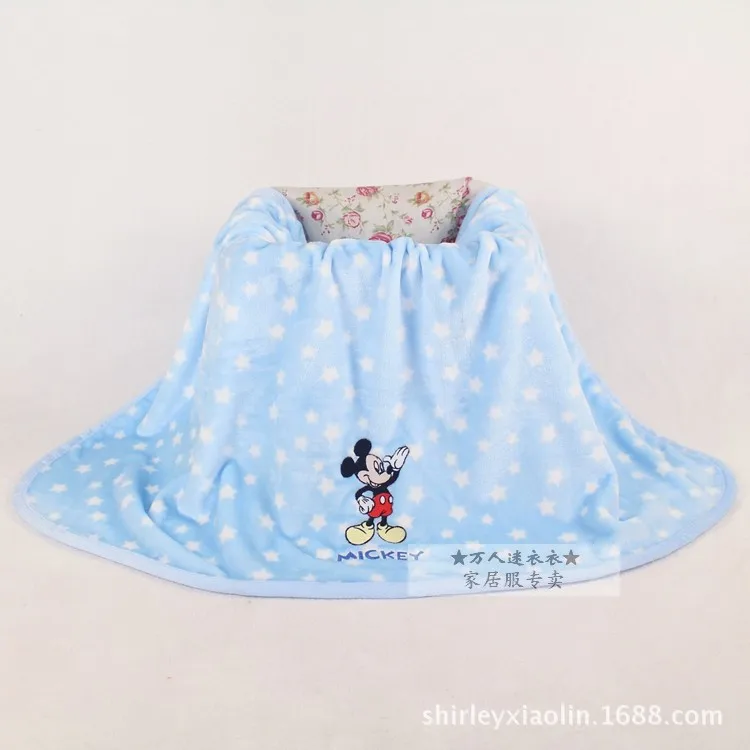 Disney мультфильм Минни Микки Маус Зима утолщаются ягнята одеяло s дети фланель для мальчиков и девочек офисные автомобили пледы одеяла - Цвет: B