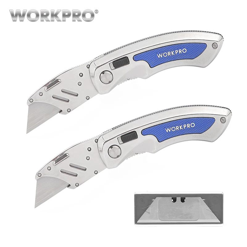 Buy WORKPRO 2PC Folding Knife Set Stainless Steel