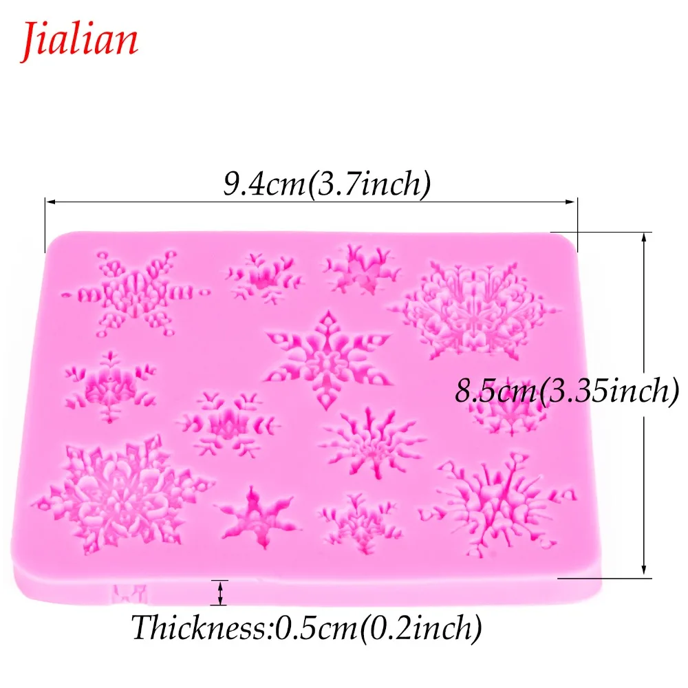 Рождественская Снежинка Форма DIY шоколадная силиконовая форма для помады Кондитерские аксессуары Кекс Украшение выпечки инструмент FT-0026