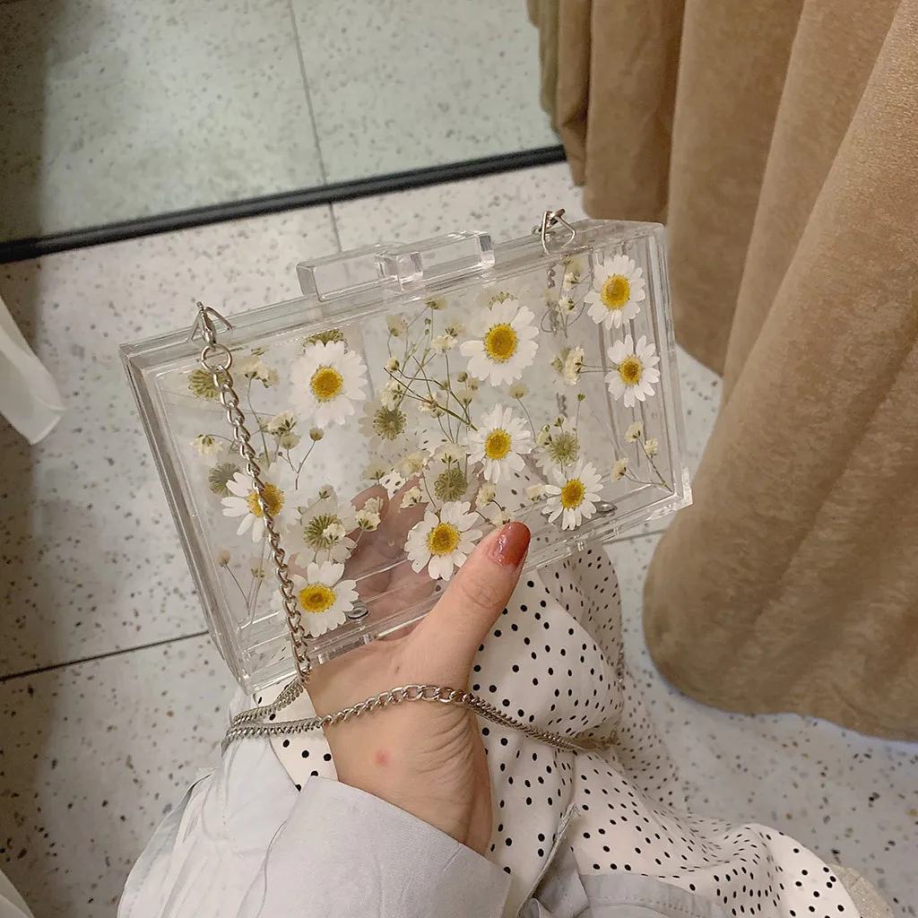 Женская сумка с цветочным рисунком, прозрачная маленькая квадратная сумка, сумка через плечо, сумка через плечо, Bolsos Mujer, водонепроницаемая пляжная сумка из ПВХ