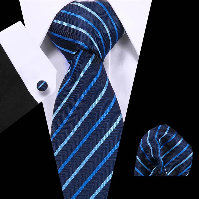 

Mens Tie Red Geometric Striped Silk Jacquard Neck tie Tie Hanky Cufflinks Set Ties Men Business Wedding Party Free Shipping