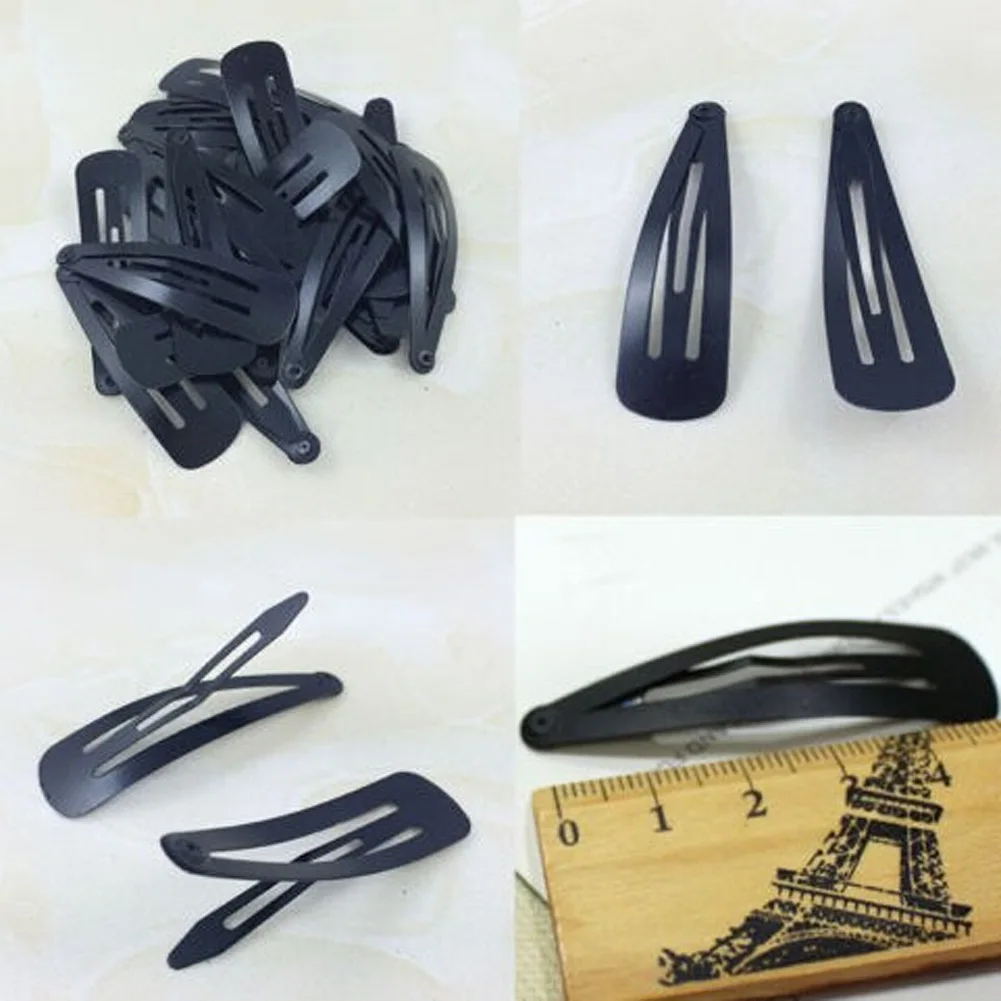 

10Pcs Hair Accessories Solid Black Barrette Simple Hairpins Cute Hairclip Sweet Word Folder Hairpin Fashion Hair Clips for Girls