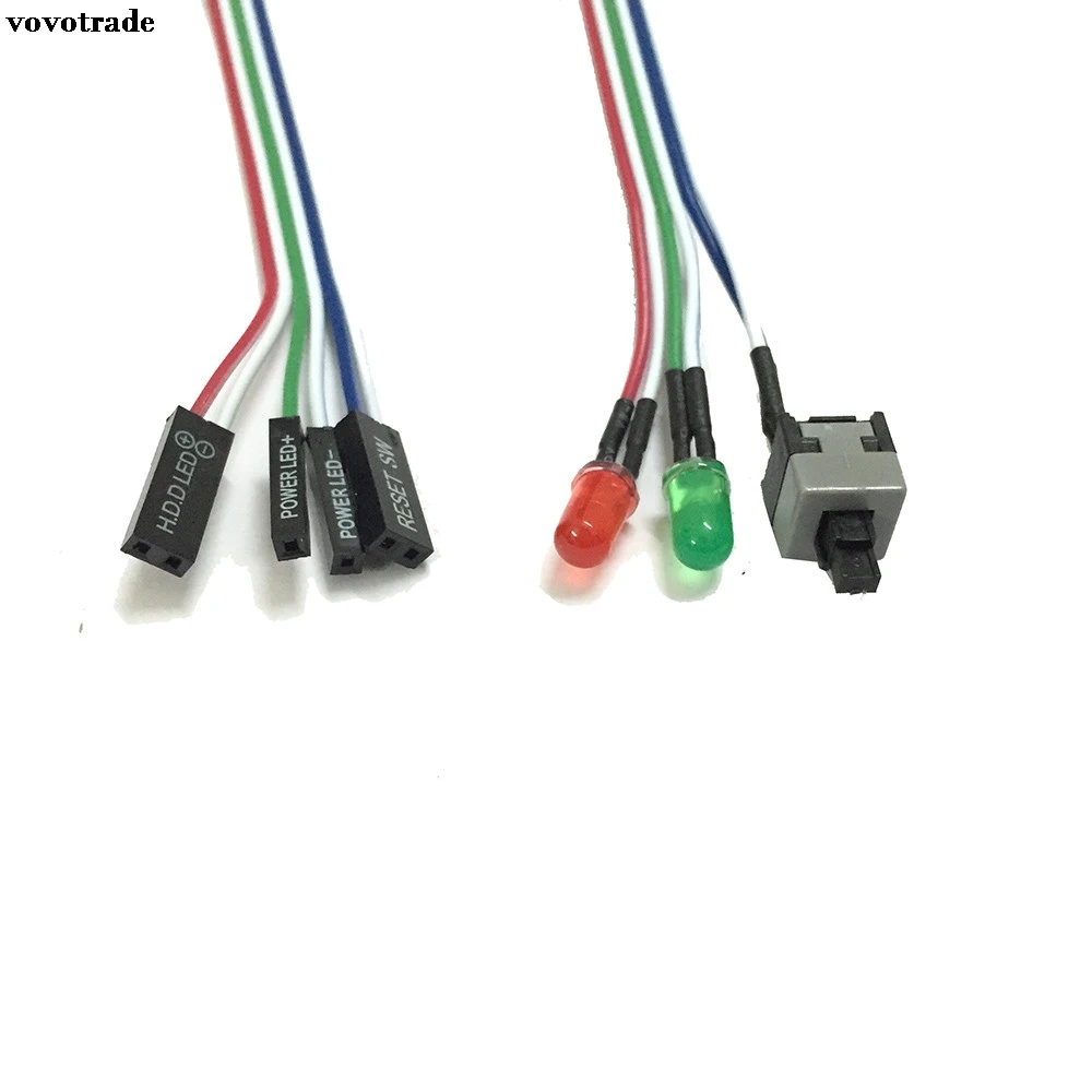 

vovotrade ATX PC Compute Motherboard Power Cable Switch On / Off / Reset with LED Light 50CMA dapter Factory Price