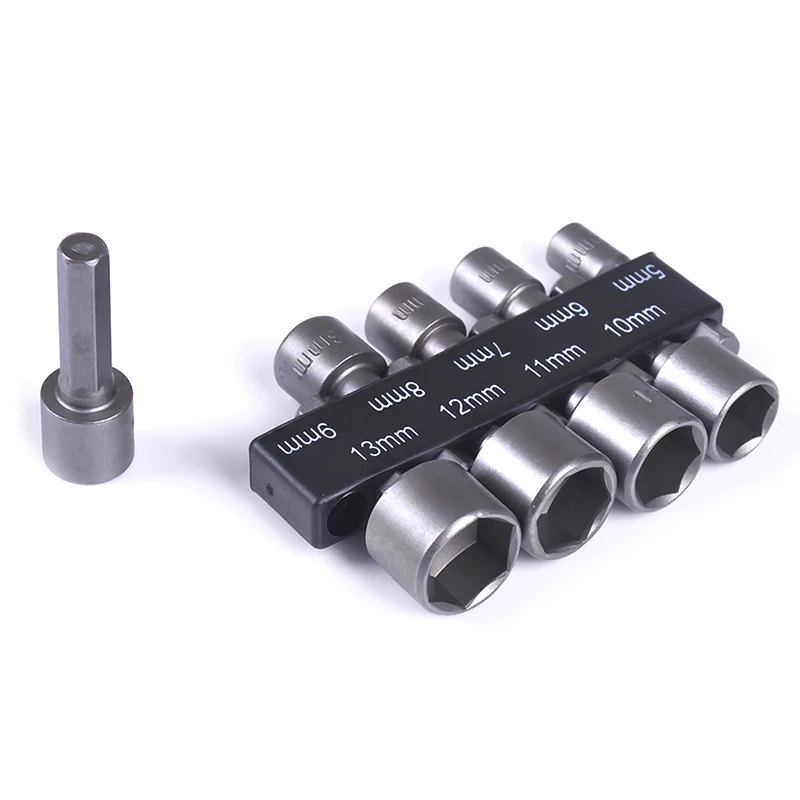 

9pcs/Set 5-13mm Steel Power Nut Driver Drill Bit Set 1/4" Hex Shank Metric Socket Wrench