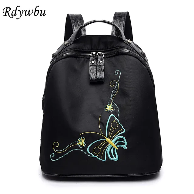 Rdywbu Erfly Embroidery Rivet Backpack Women S Multi Layers Rdywbu Erfly Embroidery Rivet Backpack Women S Multi Layers Nylon School Book Bag Fashion Travel