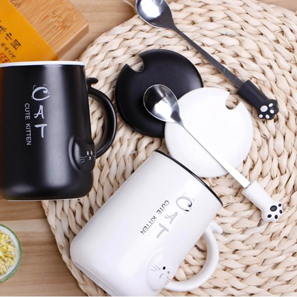 Details about   Cute Cat 400Ml Cafe Coffee Mug Ceramic Drinking Cups Large Capacity with Spoon