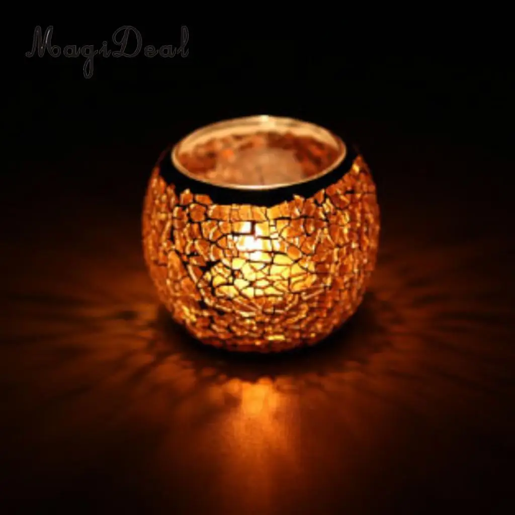 Mosaic Glass Candle Holder Votive Tealight Holder Bowl Wedding Decorative Lighting Accessories Festive Light Holder 5-set