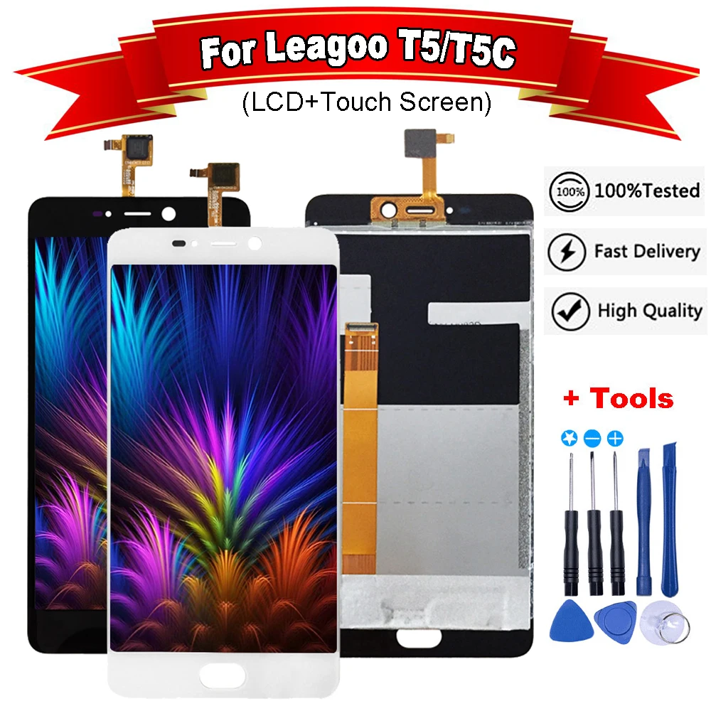 

5.5"inch For LEAGOO T5 LCD Display and Touch Screen Assembly Repair Part Phone display Accessories For 100% New LEAGOO T5C T5 C