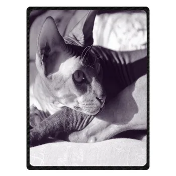 

Super Soft Flannel Fleece Sphynx Cat Print Blankets Custom Sofa Cover Winter Warm Sheets Baby Throw Blanket