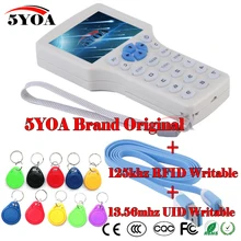 Inglese 10 di frequenza RFID Copier ID IC Reader Writer copia M1 13.56MHZ cifrato Duplicator Programmatore USB NFC UID Tag key Card