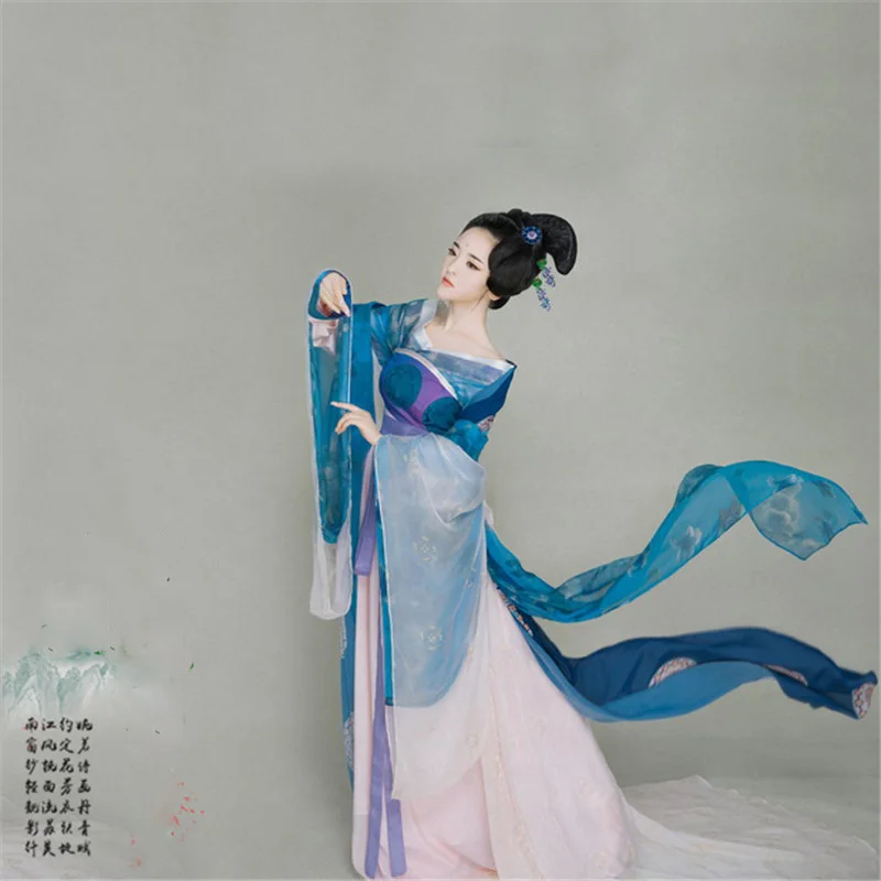 San Qiu Tang женский костюм Hanfu фото дом костюм для тематической фотографии китайская принцесса Высокая талия RuQun представление Hanfu