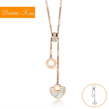 

LOVE Heart Loop Pendant Necklace Titanium Stainless Steel Chain Necklace Trendy Women Jewelry Gift Dropshipping