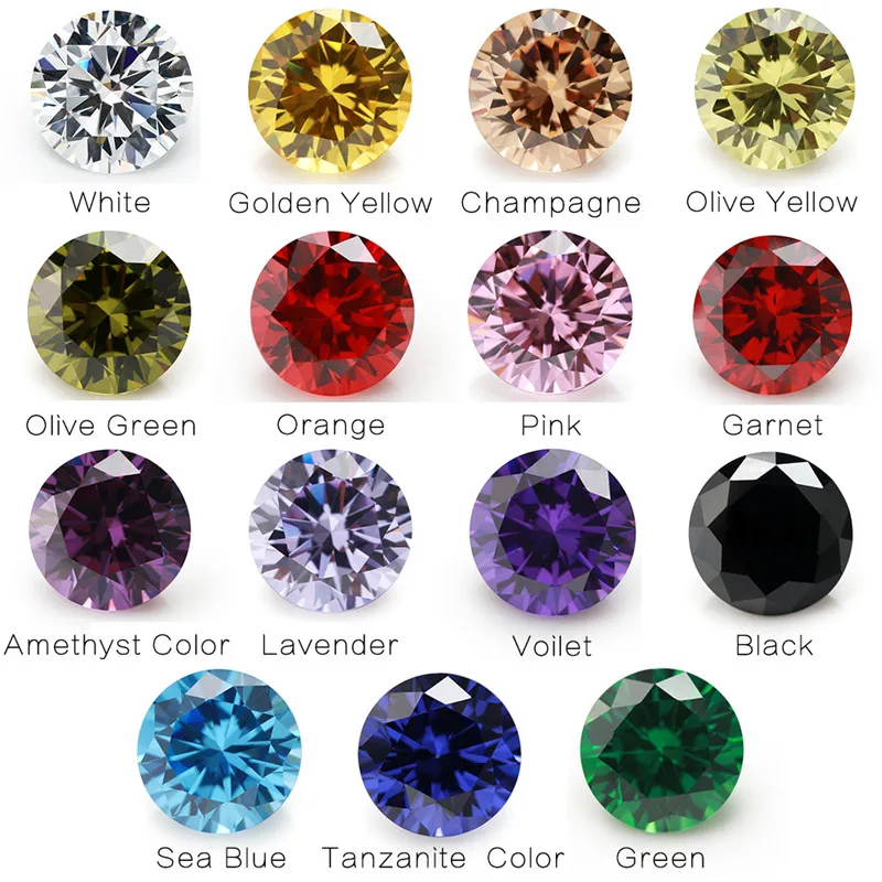 

Total 15pcs 4mm~10mm 1pcs Per Colors Loose Cubic Zirconia Round Shape CZ Synthetic Gemstone