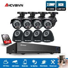 Home 8CH CCTV DVR System AHD DVR 1080P 2.0 Megapixels IR Security Camera 3000TVL CCTV Camera Security System 