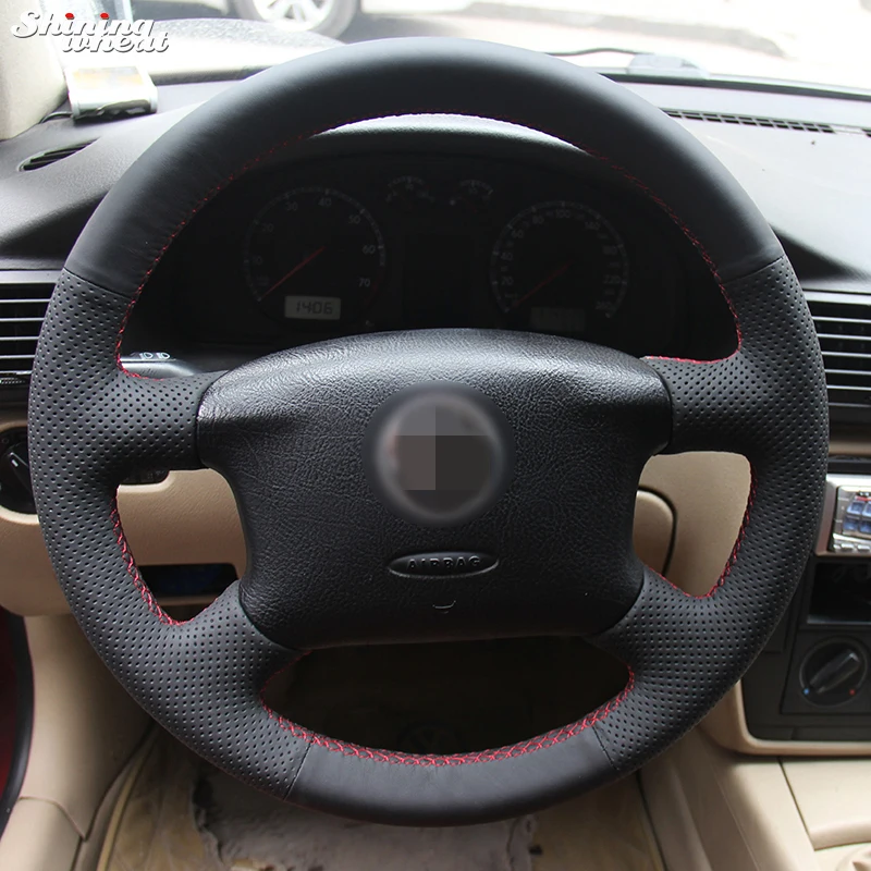 

Black Leather Hand-stitched Car Steering Wheel Cover for Volkswagen Passat B5 VW Passat B5 VW Golf 4