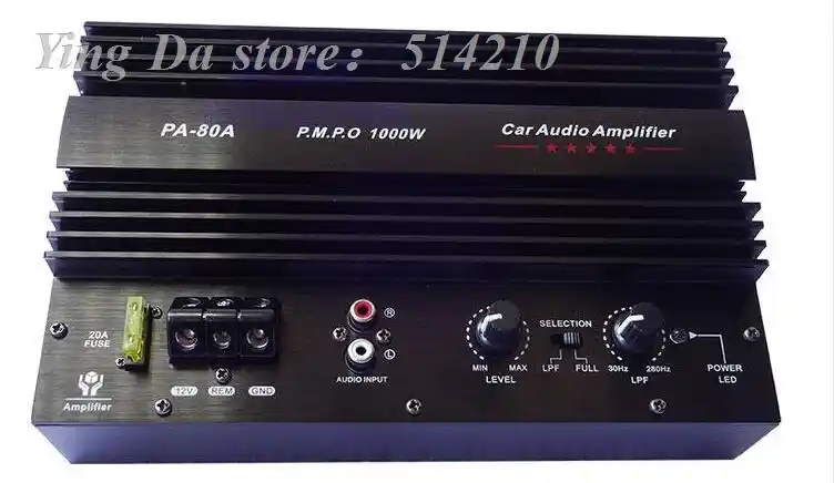 1000w High Power Car Stereo Subwoofer Amplifier Board With Installation Box For 8 12 Inch Speaker