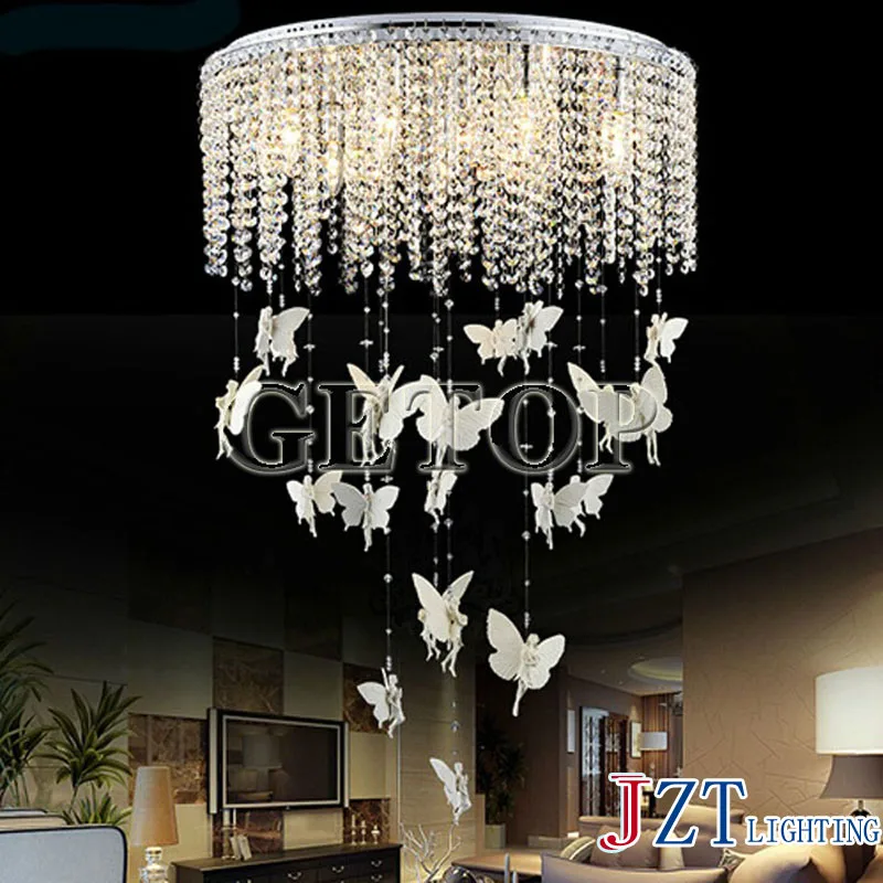 

J Best price new Fashion k9 crystal lamp crystal Led droplight sitting room dining room droplight angel crystal bedroom light
