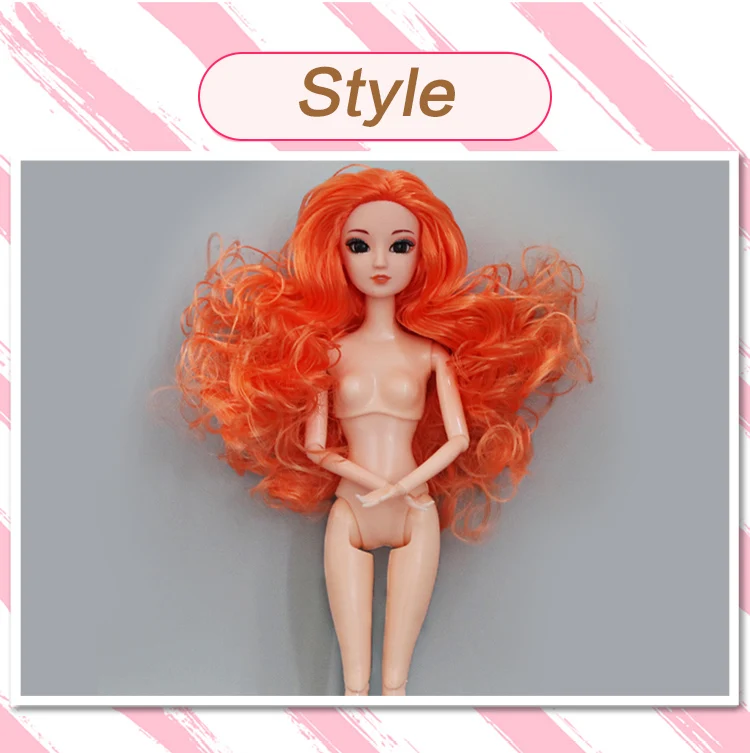 1 шт. Обнаженная кукла с цветной головкой для волос 1/6 куклы 12 суставов движущиеся тела DIY игрушки подарок на день рождения Аксессуары для девочки
