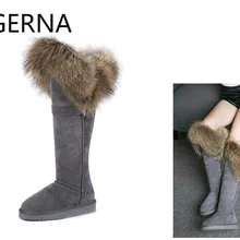 Модные сапоги до колена Зимние ботинки Для женщин модные ботинки кожа Для женщин Сапоги и ботинки для девочек длинные Сапоги и ботинки для девочек теплые зимние ботинки