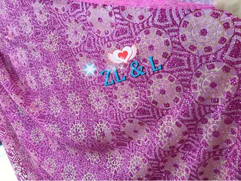 

Glitter sequins glued French mesh black tulle ZLL-0297 fabric African lace suitable for wedding dresses