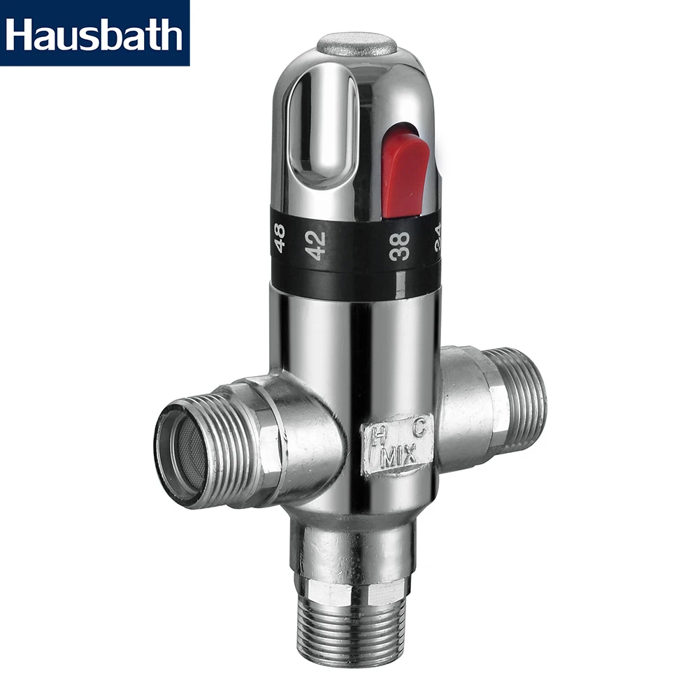 

Thermostatic Mixing Valve Triangle Valve Bathroom Accessories Water Mixer Faucet Catridges Temperature Control Solar