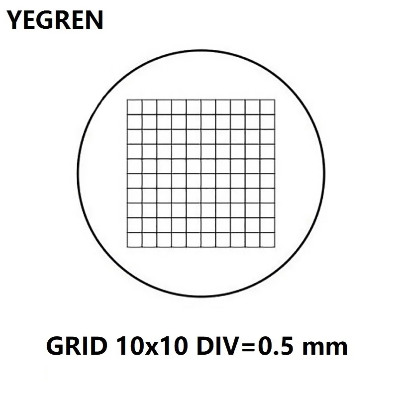 

10x10 GRID Microscope Eyepiece Micrometer DIV 0.5 mm Net Type Ocular Calibration Slide for Dust Dispersion Calculate Area CAT905