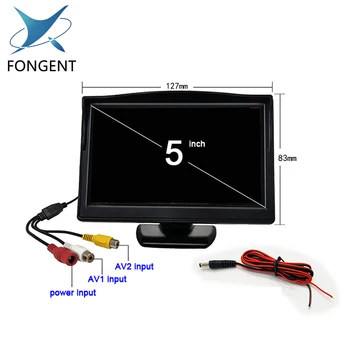 

5 inch Car Monitor for Rear View Camera Auto Parking Backup Reverse Monitor HD 800*480 tft-lcd Screen 2 Mounts/Brackets Optional