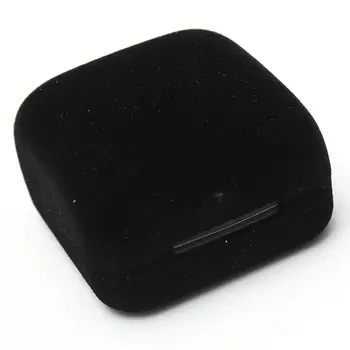 

1 Jewel case box black gift rings earrings jewelry velvet display