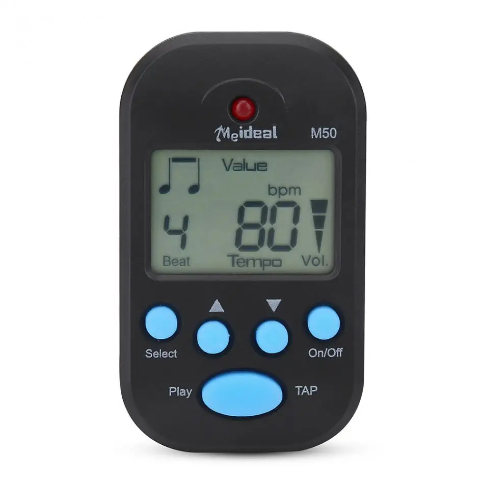 Mini Guitar Tempo Metronome Digital Beat Tap M50 Tempo Metronome with