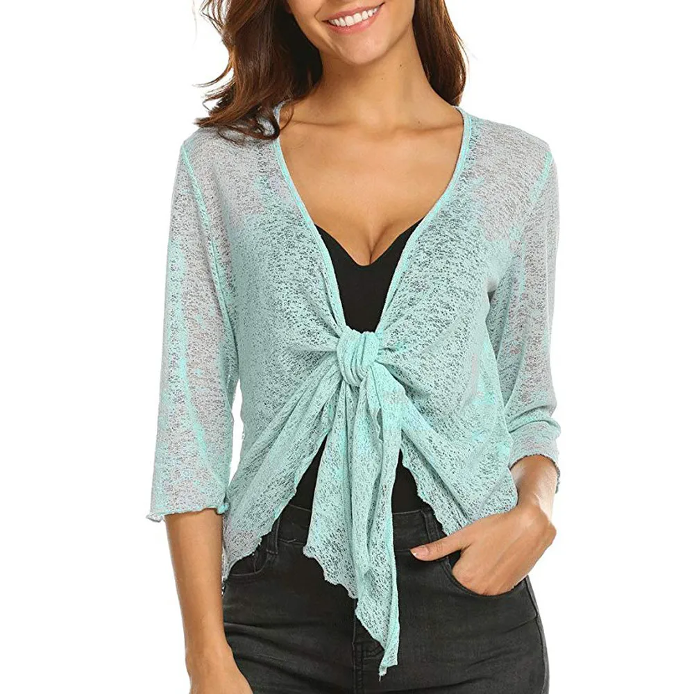 New Cardigan Women Autumn Fashion Womens Sheer Shrug Cardigan Open