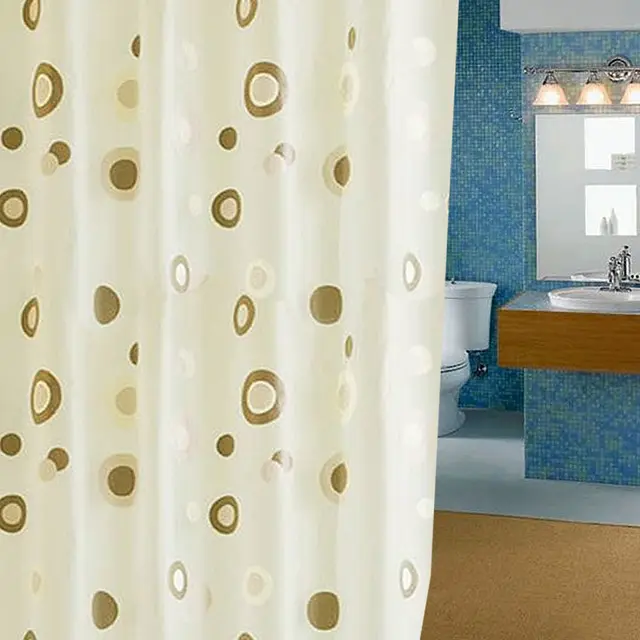 4 Colours Extra Long Waterline Bathroom Plain Shower Curtain