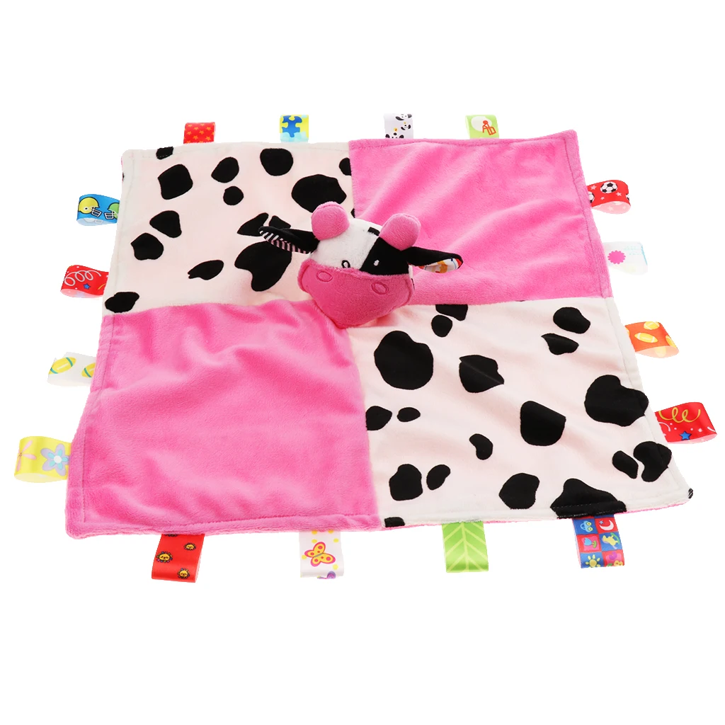 Baby Kids Children Toddler Animal Blanket Soft Plush Teething Security Tag Blankets 32x32cm