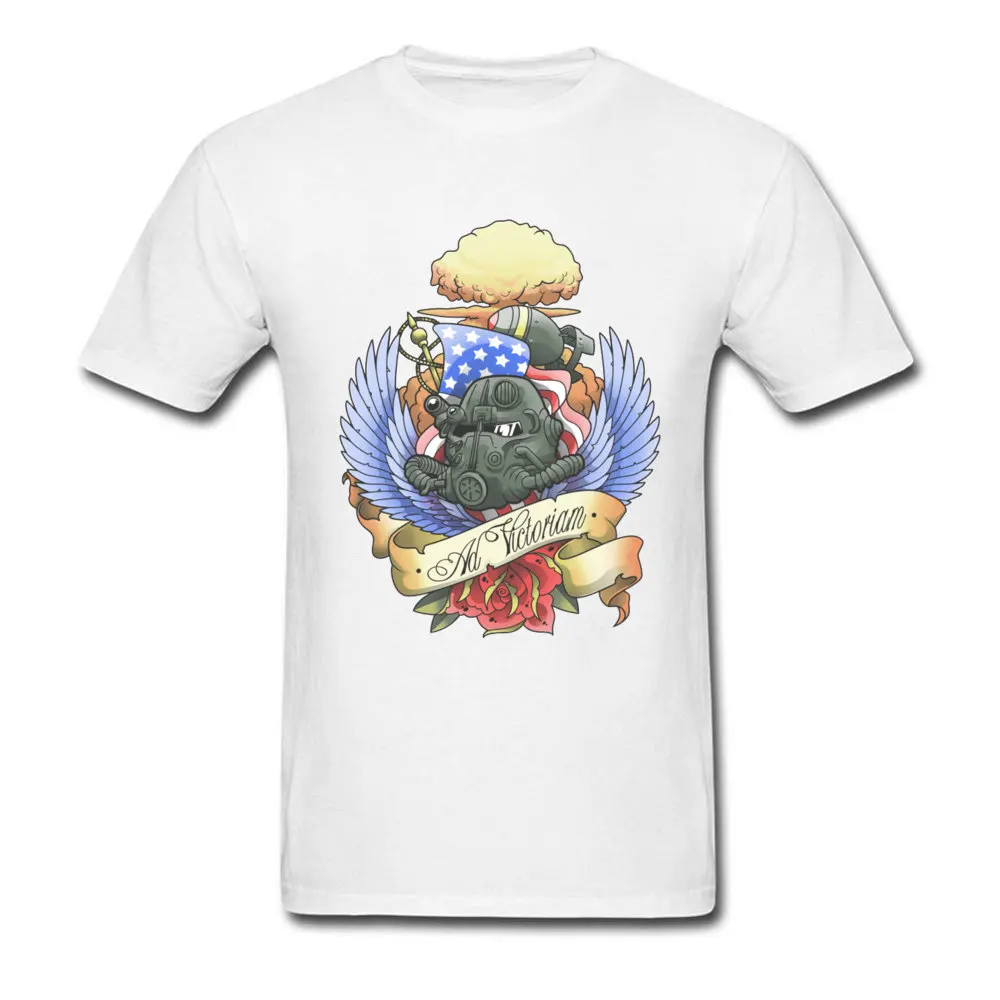

Men Tshirt Vault Fallout Game T Shirt Ad Victoriam Oversize Summer Tees O Neck 100% Cotton Fabric T-Shirt Military Style Shirts