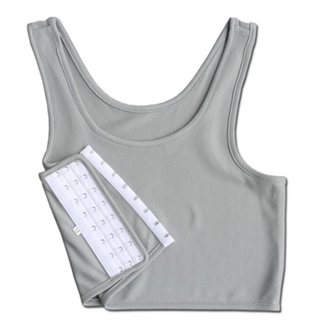 Newc Casual Breathable Buckle Short Chest Breast Binder Trans Vest Tops