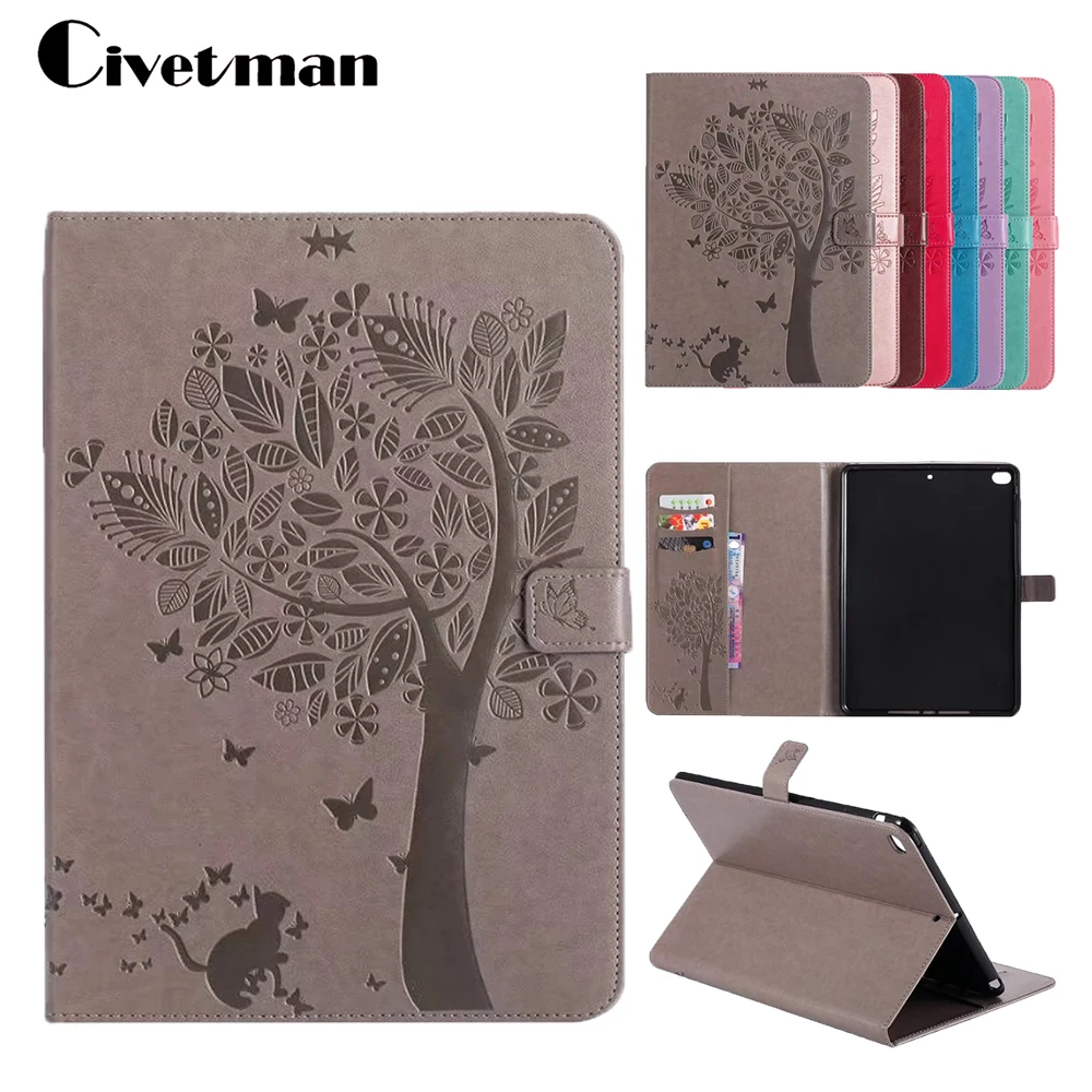 

3D Embossing Case For Ipad Air 2 PU Leather Smart Case Fashion Floral Design Auto Sleep Cover For iPad 5 6 Ipad Air 1 9.7inch