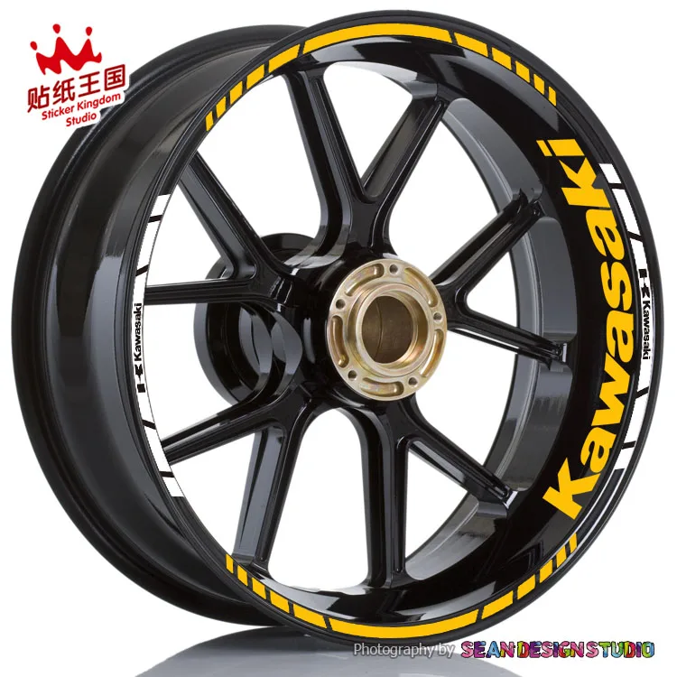 For Kawasaki ZX-6R ZX-9R ZX-10R ZX-12R Z1000 Z800 Z750 636 Motorcycle Wheel Sticker Decal Reflectiv