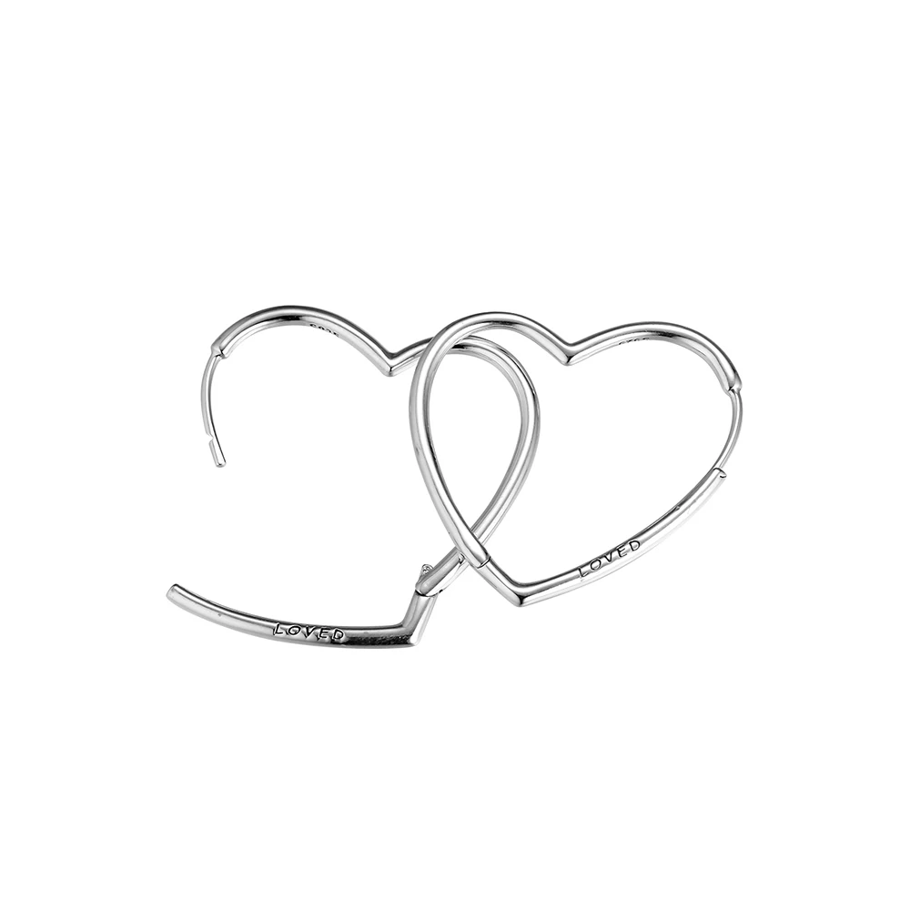 Серьги кольца Асимметричные женские из серебра 100% пробы с