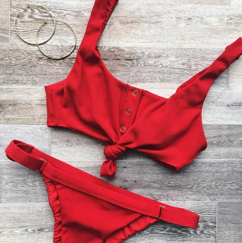 

2017 Women Cute Girls Bikini Set Bow Swimsuit Swimwear Triangle Bathing Suit Summer Beah Wear