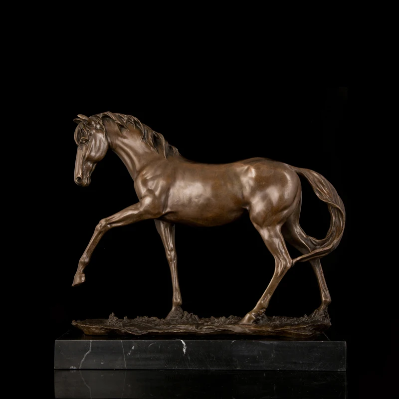 ATLIE стоящая бронзовая фигурка лошади скульптура животные лошади Статуэтка гостиная офисный стол художественный Декор