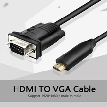 HDMI to VGA Cable Male hdmi2vga Converter Adapter decoder hdmi-vga 1080P Compatible Laptop PC Projector HDTV Chromebook 1.2m