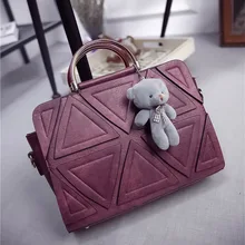 Livraison gratuite vin rouge/noir/gris/gris foncé Géométrie PU matériel femmes étudiants filles épaule sac à main