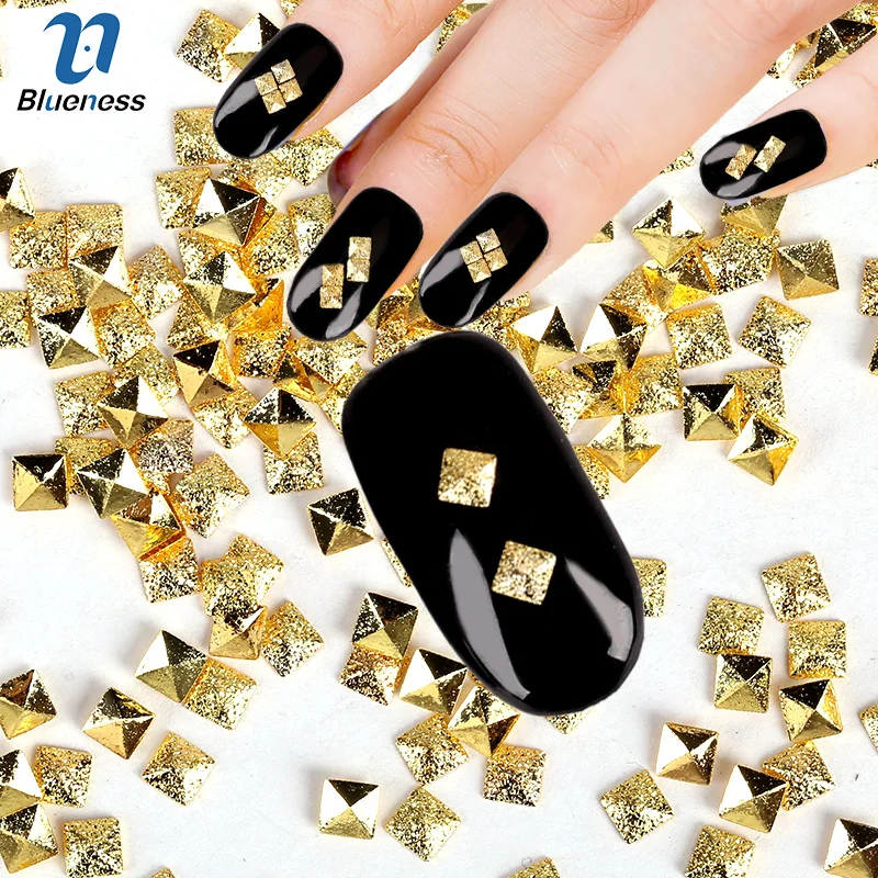 Blueness 1000 шт круглые золотые серебряные медные шпильки для ногтей Блестящий металлический скраб Дизайн Подвески 3D украшения ногтей PJ522-548
