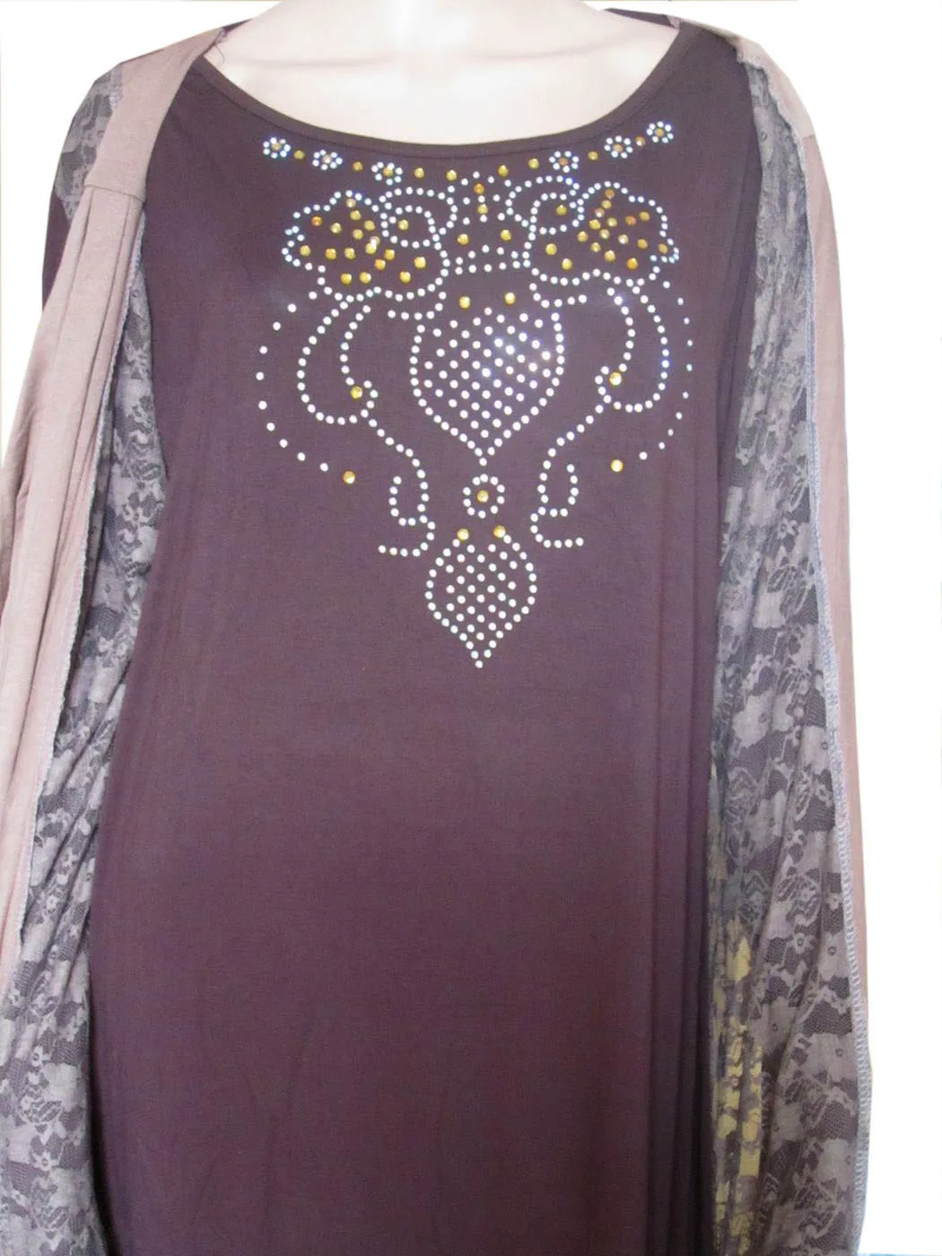 Распродажа Arabia Muslin длинный халат с длинными рукавами ABAYA темно-синий коричневый